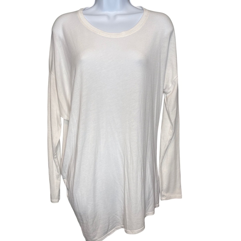 Athleta Womens Breezy White Dolman Sleeve T Shirt Relaxed Fit Sz M Sporty Casual